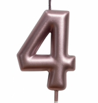 Narozeninová svíčka číslo "4" - růžové zlato