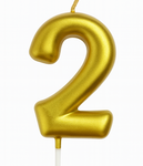 Svíčka-obrázek "2" bílá
