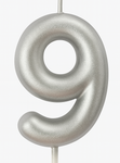 Stříbrná narozeninová svíčka číslo "9" - elegance pro každou příležitost