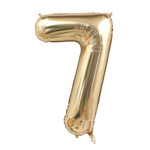 Fóliový balónek s číslem "7" Champagne (100 cm).)