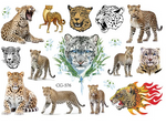 Dětské tetování Leopard, Tygr, Lev (1 ks)