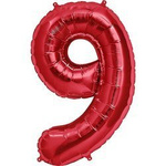 Balo fólie číslo "9" červená (100cm).)