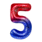 Fóliový balónek s číslem "5" Spider Red/Blue (100cm).)