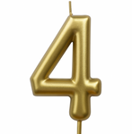 Narozeninová svíčka číslo "4" - barva šampaňského