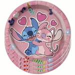 Papírové talíře "Stitch and Angel" - 10 kusů