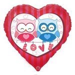 Fóliový balónek Srdce LOVE 18" (45cm).)