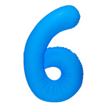 Fóliový balónek číslo "6" modrý neonový (100 cm).)