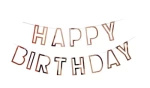 Papírová girlanda Happy Birthday Pink Gold (1 ks).)