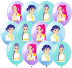 Gumové balónky s potiskem Zvířata (12 ks).)