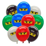 Gumové balónky s potiskem Ninja , (10 ks).)