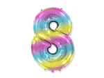 Fóliový balónek číslo "8" Flexmetal, ombré (100cm).)