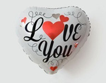Fóliový balónek Srdce I Love You 18" (45cm).)