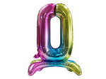 Fóliový balónek s číslem "0" Rainbow Standing (80 cm).)