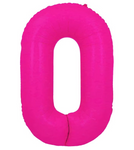 Fóliový balónek číslo "0" růžový neonový (100 cm).)