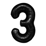 Fóliový balónek číslo "3" černý (100 cm).)