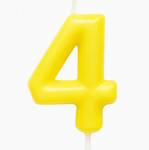 Svíčka číslo "4" - žlutá
