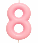 Svíčka číslo "8" - růžová