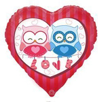 Fóliový balónek Srdce LOVE 18" (45cm).)