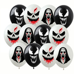 Gumové balónky s halloweenským potiskem (12 ks).)