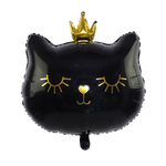 Fóliový balónek Černá kočka s korunkou (49cm*56cm)