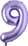 Fóliový balónek číslo "9" fialový (100 cm).)