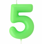 Svíčka číslo "5" - zelená