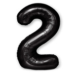 Fóliový balónek číslo "2" černý (100 cm).)