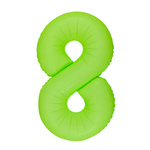 Fóliový balónek číslo "8" zelený neonový (100 cm).)