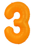 Fóliový balónek číslo "3" oranžový neonový (100 cm).)