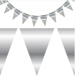 Papírová trojúhelníková girlanda Silver (1 balení).)