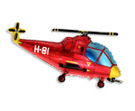 Červený fóliový balónek Helicopter, Grabo