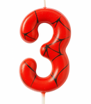 Narozeninová svíčka Spider-Man "3" - červená a černá