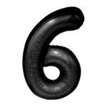 Fóliový balónek číslo "6" černý (100 cm).)
