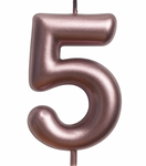 Narozeninová svíčka číslo "5" - růžové zlato