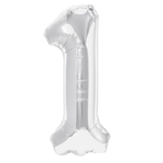 Fóliový balónek s číslem "1" stříbrný (100 cm).)