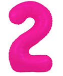 Fóliový balónek číslo "2" růžový neonový (100 cm).)