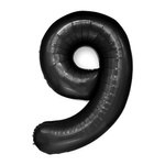 Fóliový balónek číslo "9" černý (100 cm).)