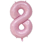 Fóliový balónek číslo "8" světle růžový (100 cm).)