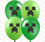 Gumové balónky s potiskem Minecraft Pixels (10 ks).)