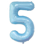 Fóliový balónek číslo "5" modrý (100 cm).)