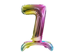 Fóliový balónek s číslem "7" Rainbow Standing (80 cm).)