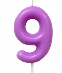 Svíčka-číslice "9" bílá