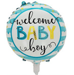Fóliový balónek Welcome Baby Boy 18" (45 cm).)