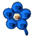 Mini modrý květinový fóliový balónek