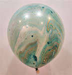 Obří balón 21" mramorovaný zelený (1 ks).)