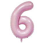 Fóliový balónek číslo "6" světle růžový (100 cm).)