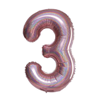 Fóliový balónek číslo "3" RoseGold Brocade(100cm).)