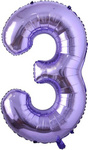 Fóliový balónek číslo "3" fialový (100 cm).)