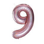 Fóliový balónek číslo "9" RoseGold Brocade (100cm).)
