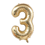 Fóliový balónek číslo "3" Champagne (100 cm).)